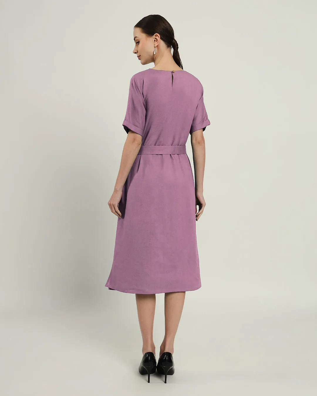 The Tayma Purple Swirl Cotton Dress