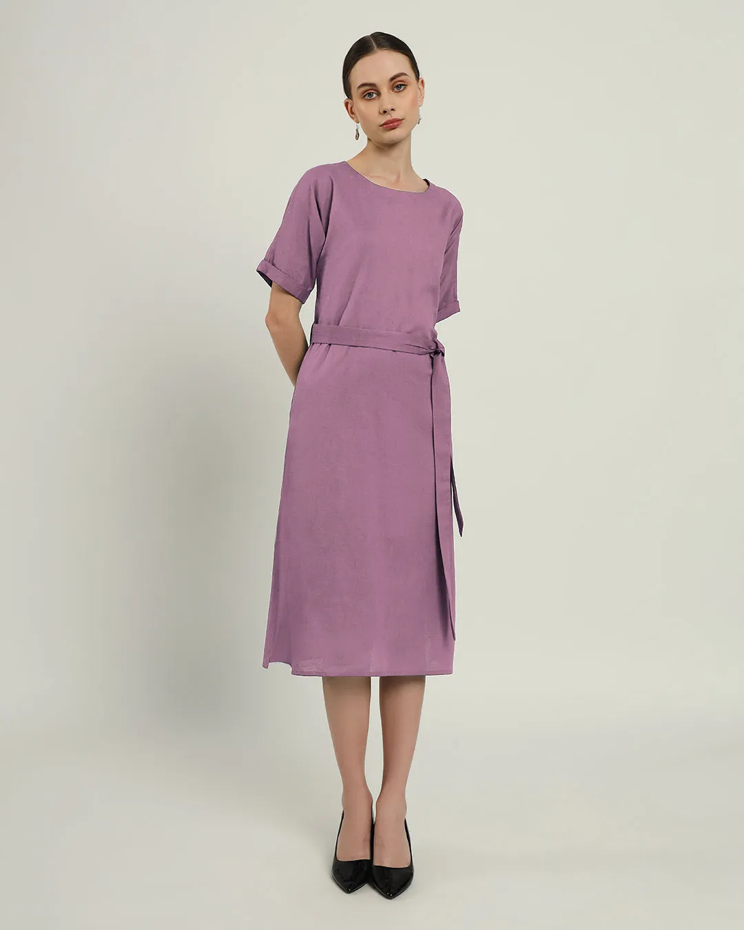 The Tayma Purple Swirl Cotton Dress