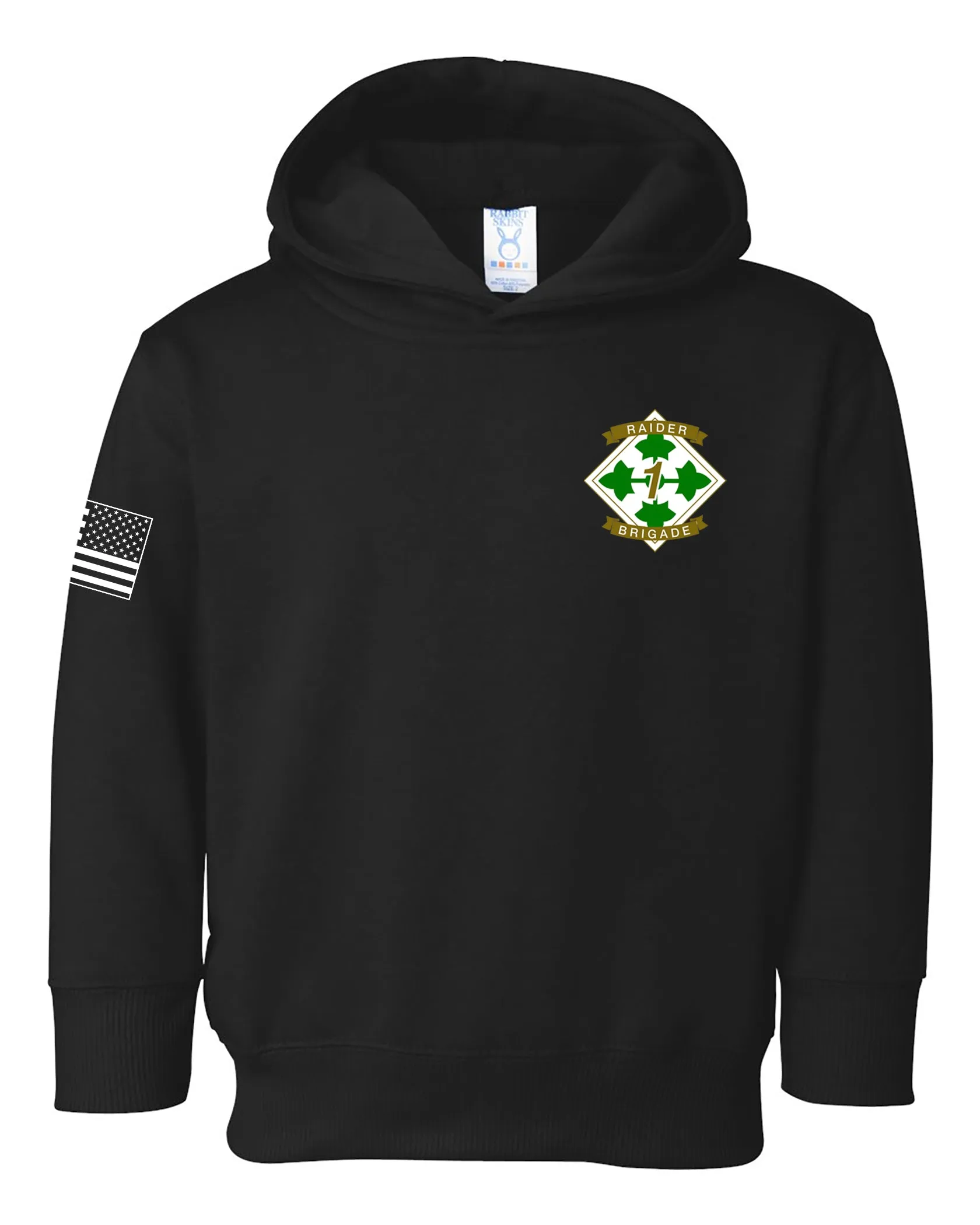 Toddler Unisex Black Hoodie Sweatshirt (Color Design).