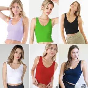 V-neck Ribbed Crop Top