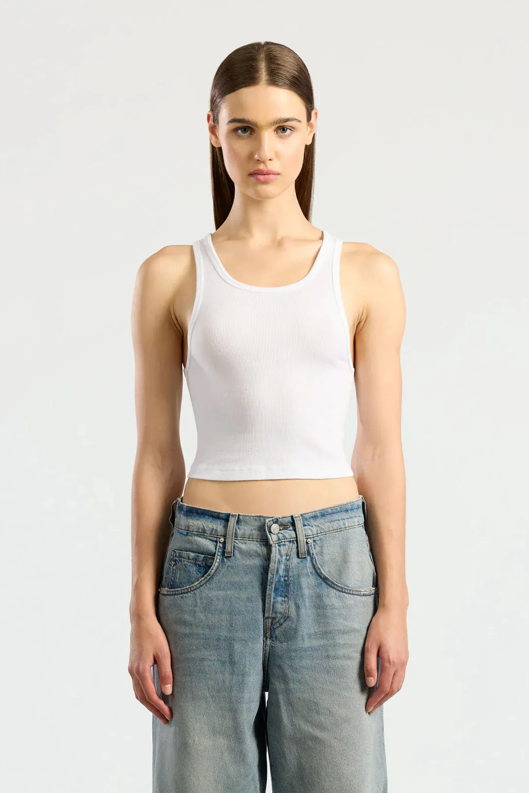 Verona Crop Tank - White