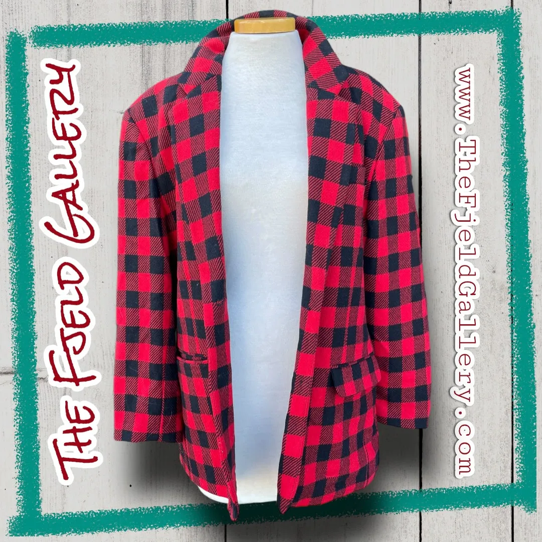 Vintage 1990’s Red & Black Plaid GAP Wool Blazer