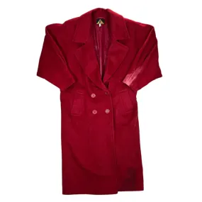Vintage 90's FEMINELLA Made In England Heavy Wool Red Over Coat