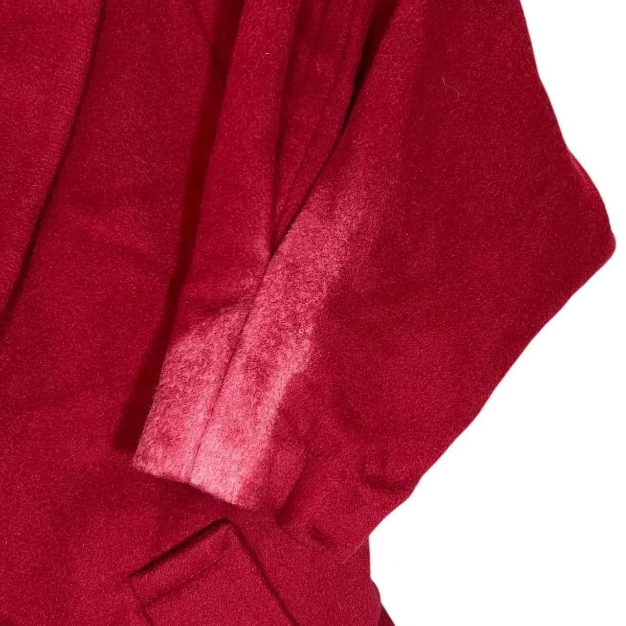 Vintage 90's FEMINELLA Made In England Heavy Wool Red Over Coat