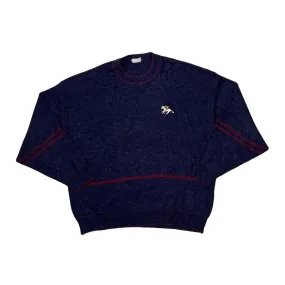 Vintage 90’s Horse Rider Jockey Embroidered Motif Crewneck Knit Sweater Jumper