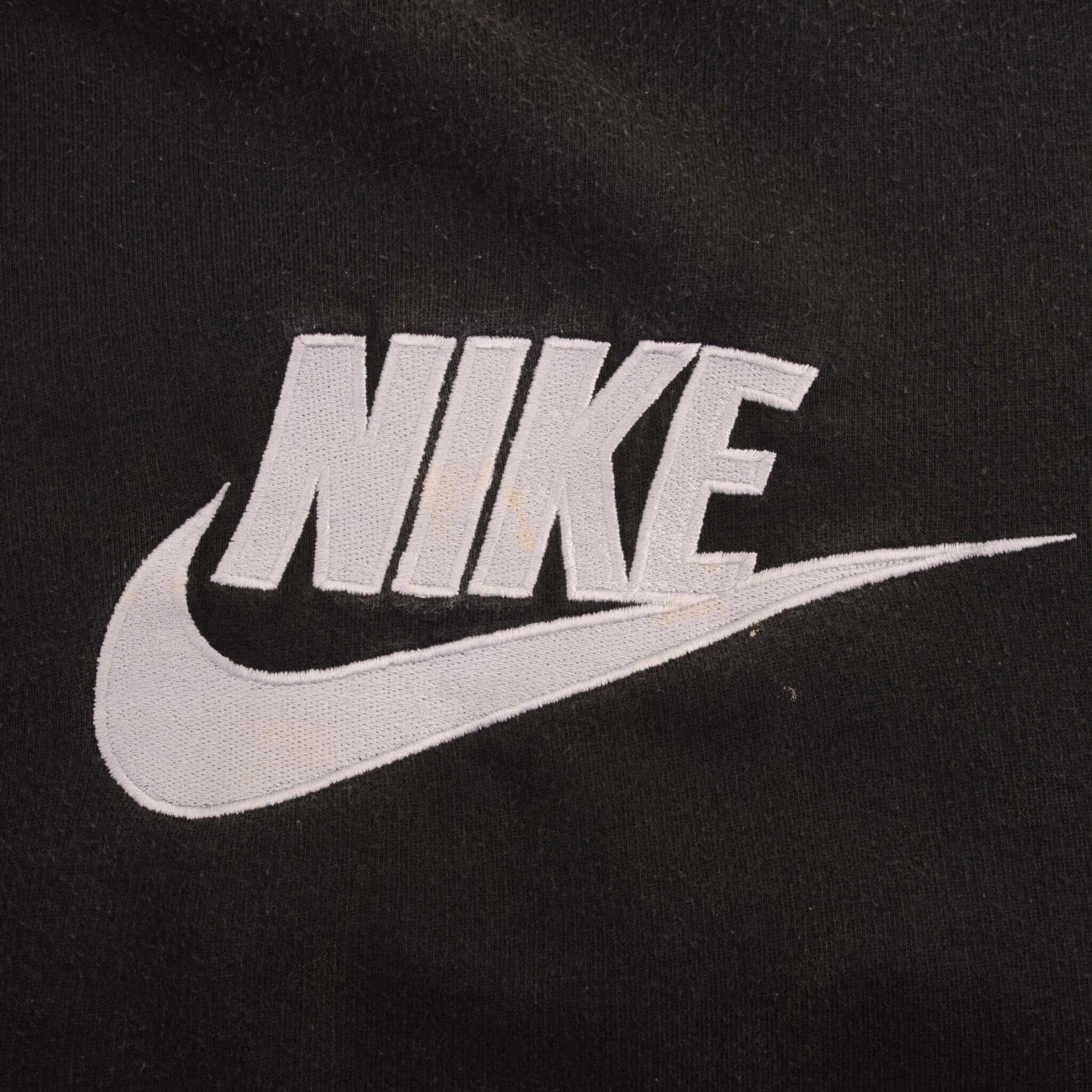 VINTAGE NIKE SWOOSH SPELLOUT BLACK SWEATSHIRT 2000S SIZE 2XL