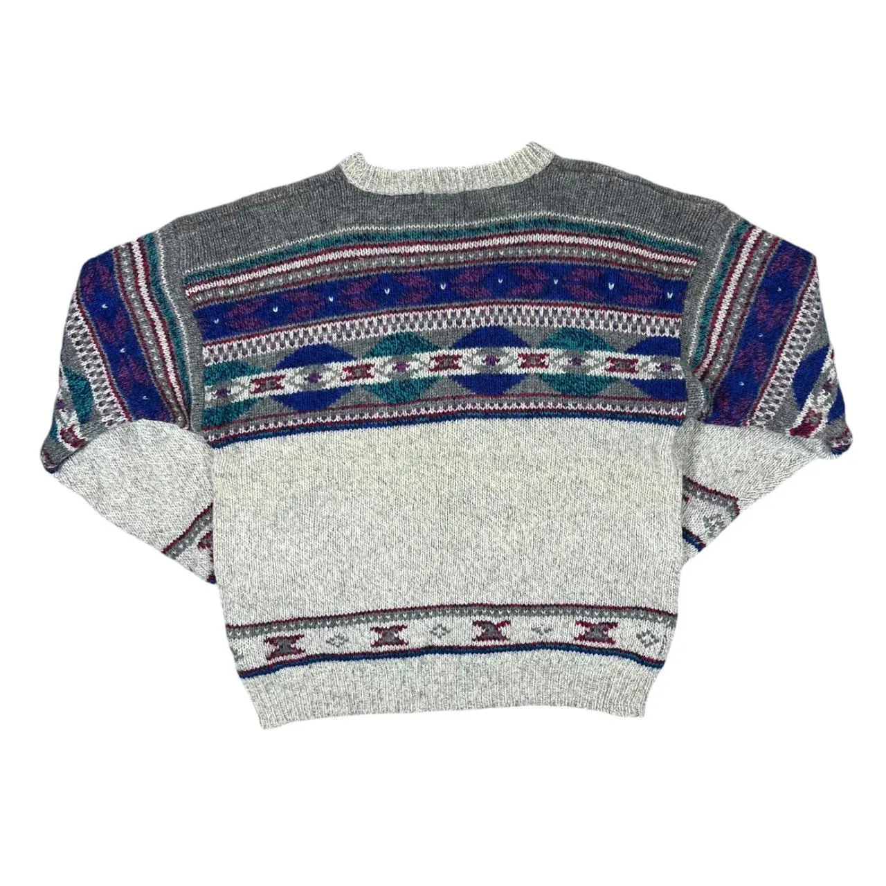 Vintage WOOLRICH Multi Patterned Wool Knit Crewneck Sweater Jumper