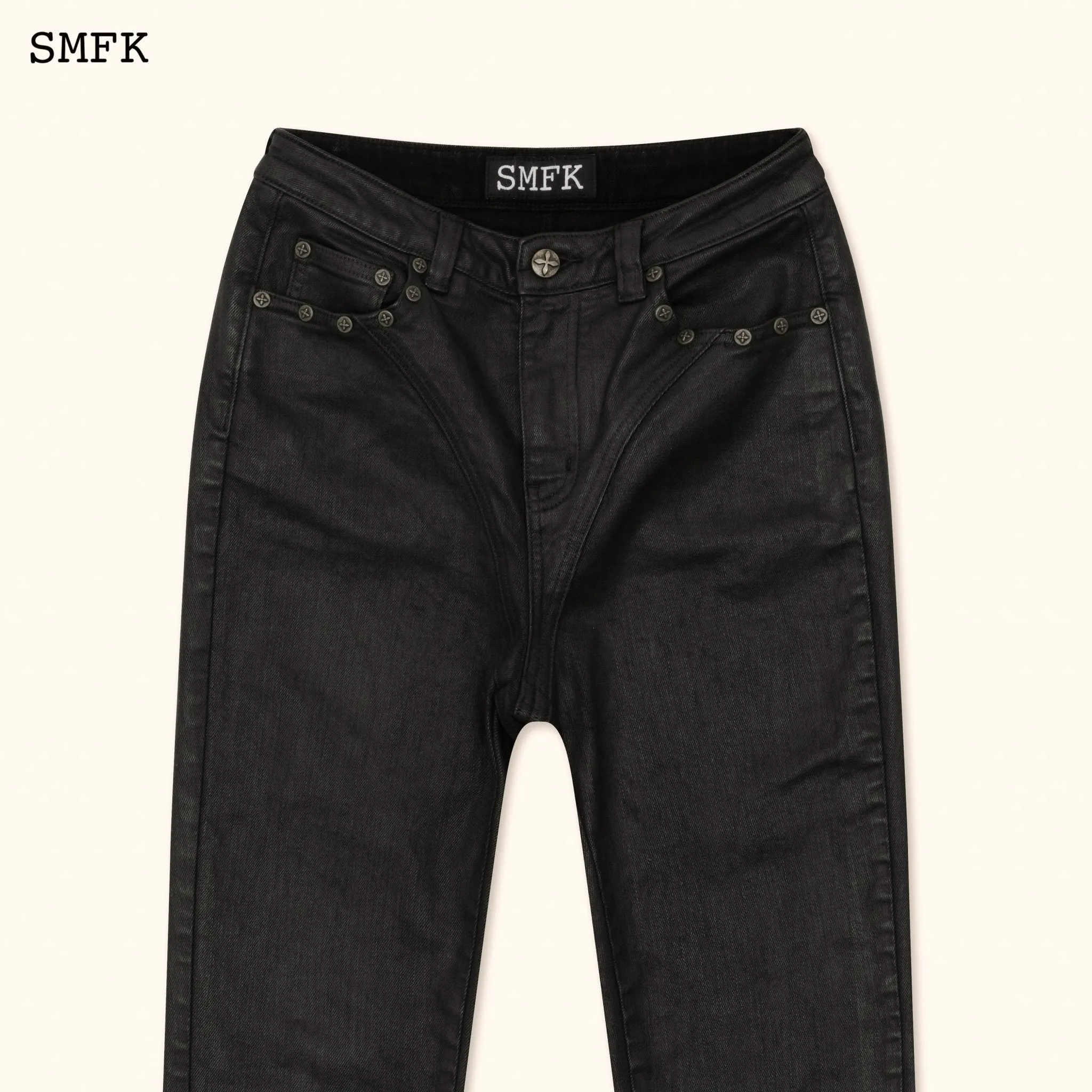 WildWorld Tarpan Waxed Jeans In Black