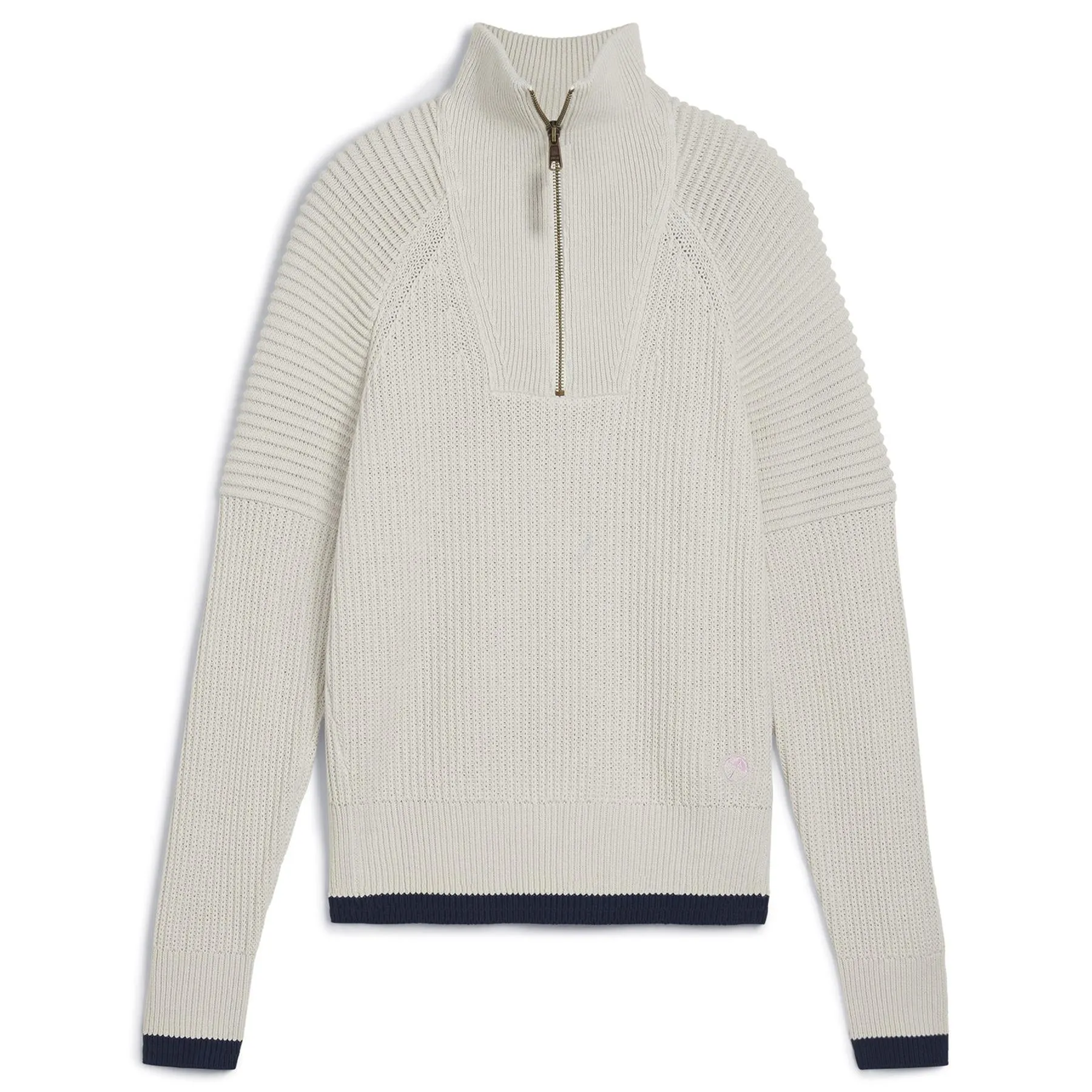 Womens AP Quarter Zip Sweater Warm White - AW24